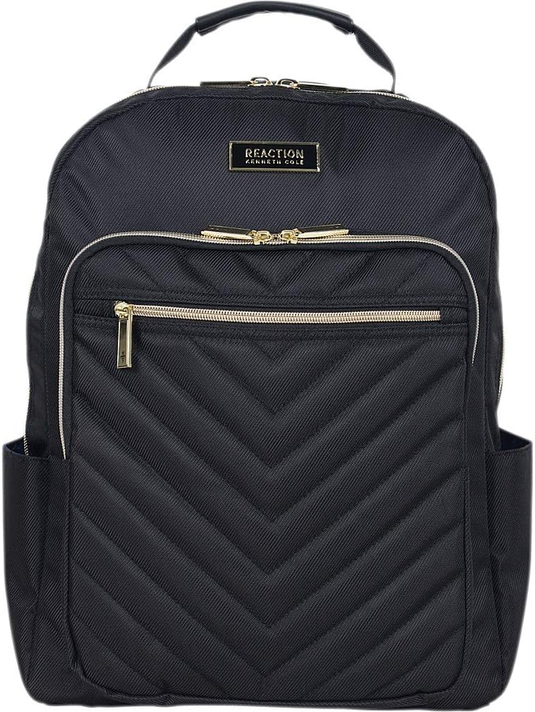 Kenneth Cole REACTION Women's Chelsea Chevron 15" Laptop and Tablet Backpack, Black