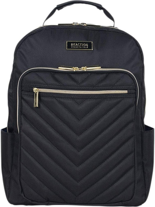 Kenneth Cole REACTION Women's Chelsea Chevron 15" Laptop and Tablet Backpack, Black